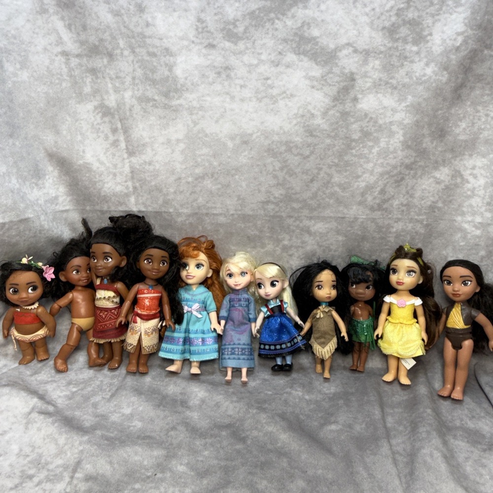 Disney Store Animators Collection Mini 5" -6" Mixed Dolls Lot Of 11 Princesses